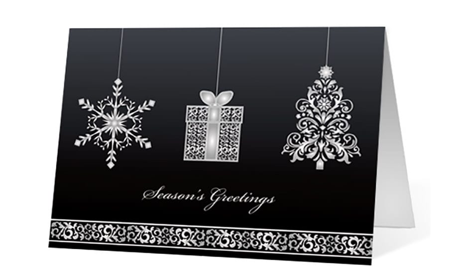 Elegant Twirl corporate holiday greeting card thumbnail
