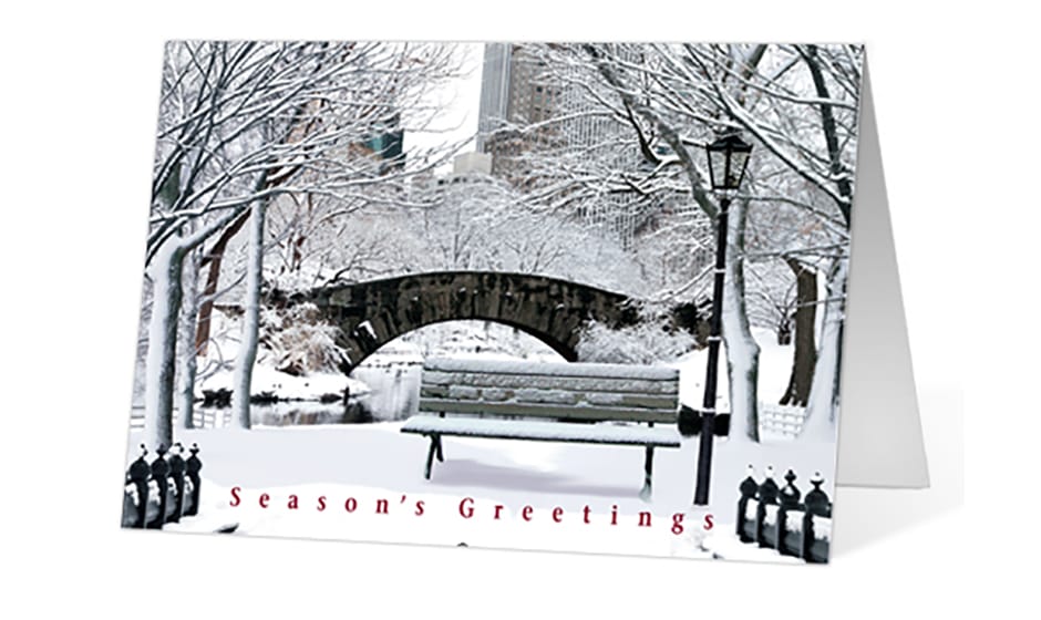 park walk corporate holiday greeting card thumbnail