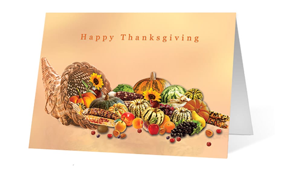 Cornucopia corporate holiday greeting card thumbnail