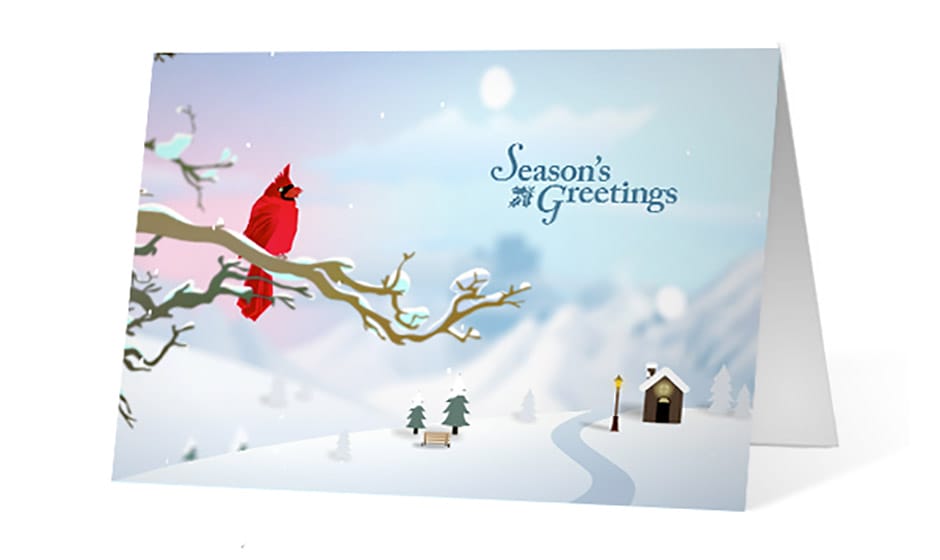 cardinal corporate holiday greeting card thumbnail