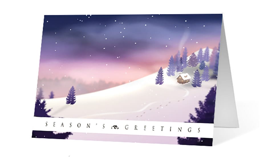 cabin in the woods corporate holiday greeting card thumbnail