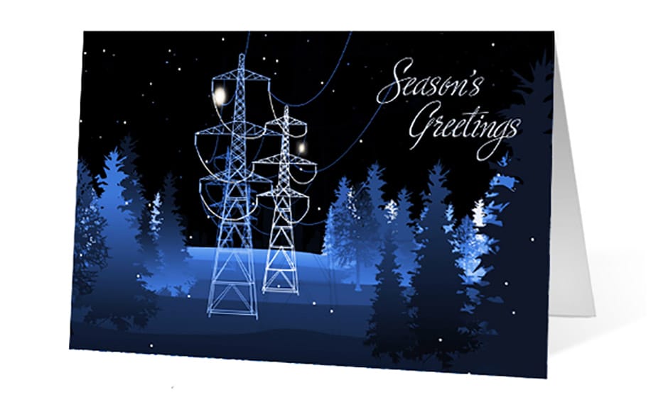 high voltage corporate holiday greeting card thumbnail