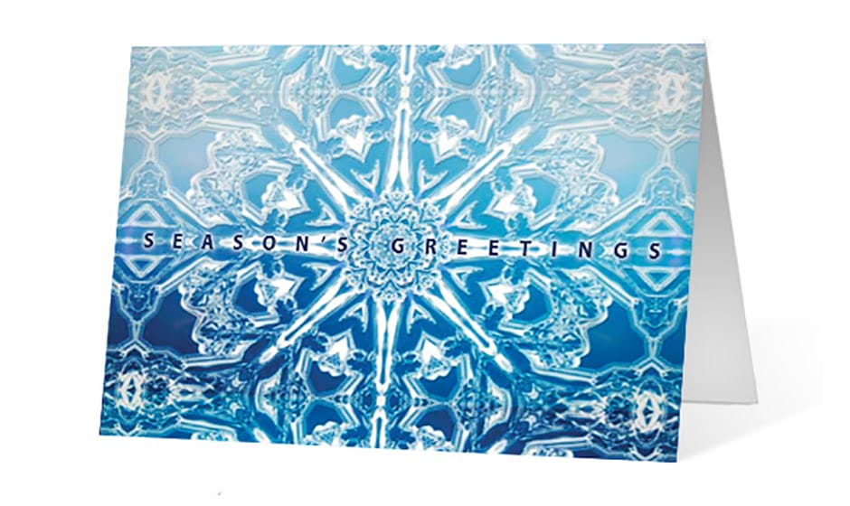 kaleidoscope snowflake corporate holiday greeting card thumbnail