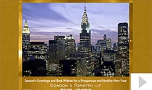 Condon & Forsyth LLP custom corporate holiday business ecard