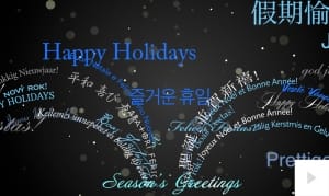 Linguistic Fountain Black corporate holiday business ecard