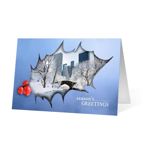 Holiday Holly corporate holiday business print card