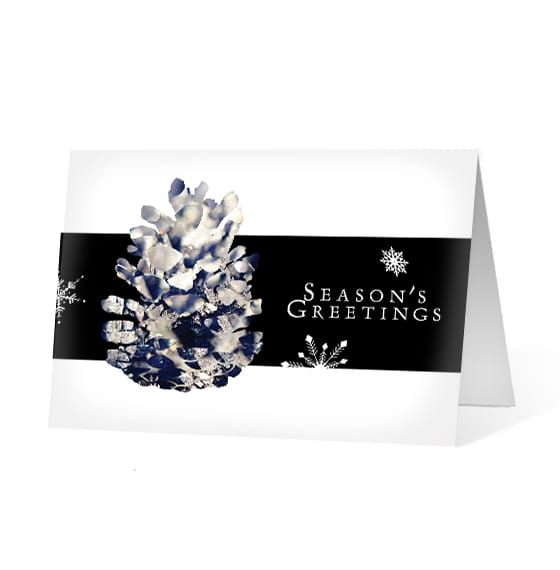 Pinecone Reveal corporate holiday business print card