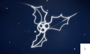 Christmas Holly Starscorporate holiday ecard thumbnail