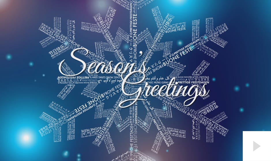 linguistics word snowflake holiday e-card thumbnail