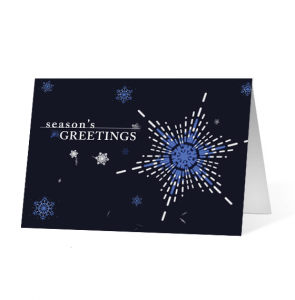 Festive Spirit Snowflake corporate holiday greeting card thumbnail