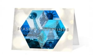 holiday hexagon corporate holiday greetings card thumbnail