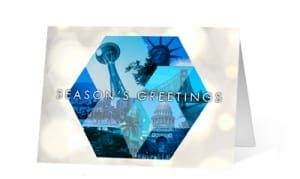 Holiday Hexagon corporate holiday print card thumbnail