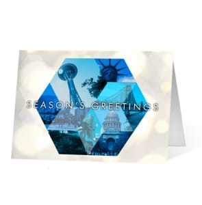 Holiday Hexagon corporate holiday print card thumbnail