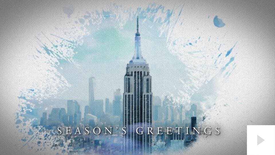2018 watercolor cities corporate holiday ecard thumbnail