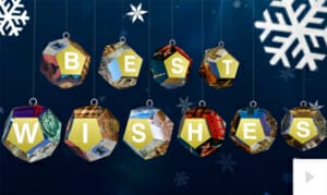 Dodecahedron blue version corporate holiday ecard thumbnail