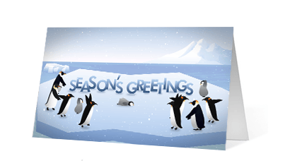2019 penguin presence corporate holiday greeting card thumbnail