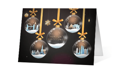 2019 glass ornaments corporate holiday greeting card thumbnail