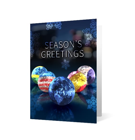2019 language orbs corporate holiday greeting card