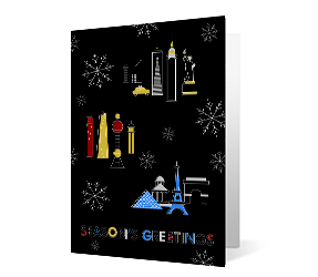 2019 line cities corporate holiday greeting card thumbnail