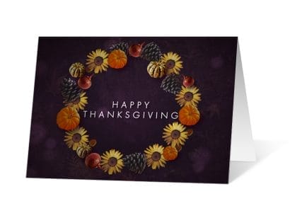 Gratitude Wreath 2020 corporate holiday print greeting card thumbnail