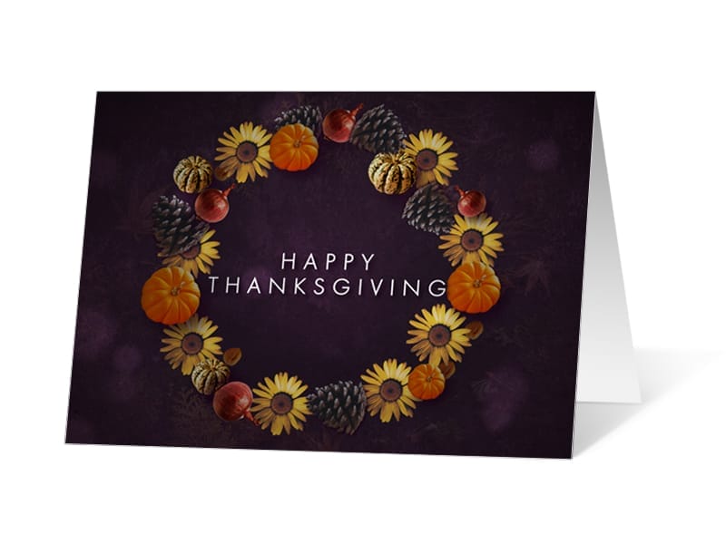 Gratitude Wreath 2020 corporate holiday print greeting card thumbnail