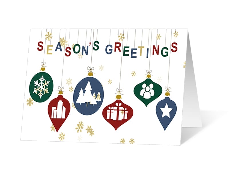 Ornament Inside Illustration version 2020 corporate holiday print greeting card thumbnail