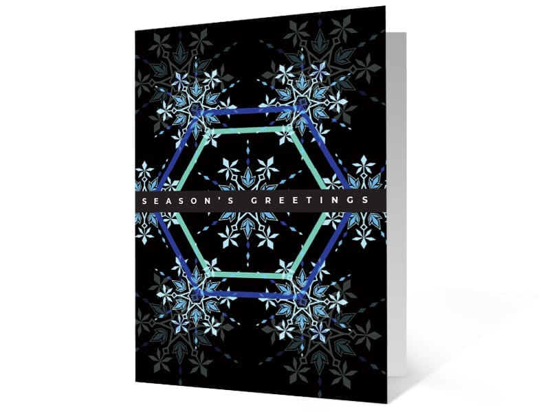 Playful Snowflake 2020 corporate holiday print greeting card
