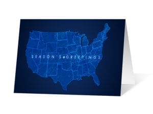 Snowflake Dive 2020 corporate holiday print greeting card thumbnail