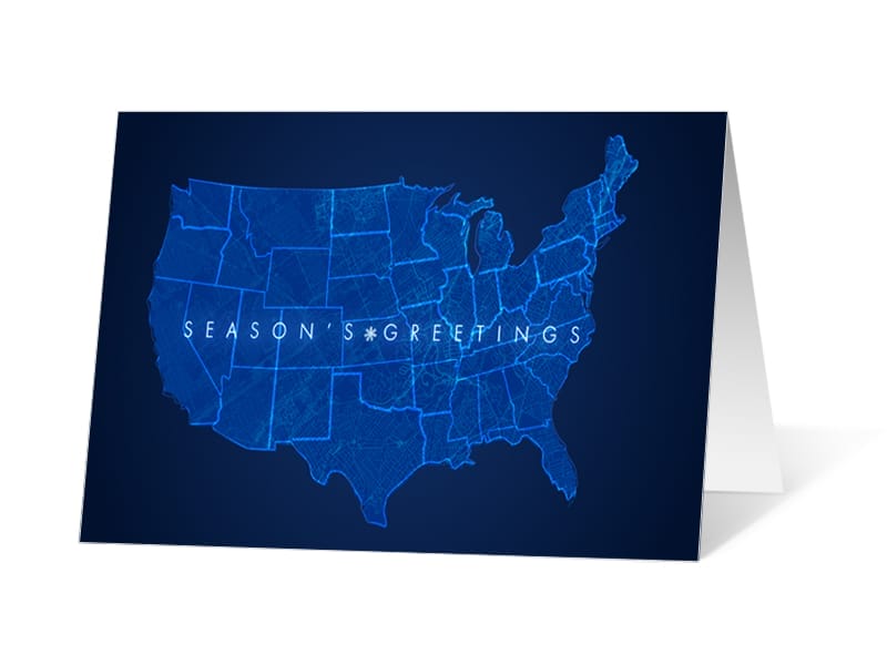 Snowflake Dive 2020 corporate holiday print greeting card thumbnail