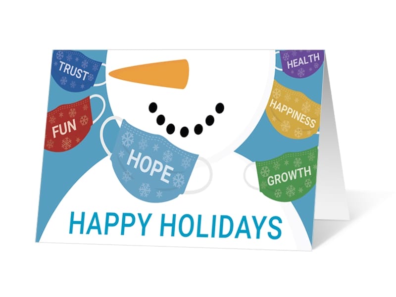 Smiley Snowman corporate holiday print thumbnail