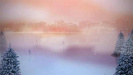 Skaters at Dusk corporate holiday ecard thumbnail