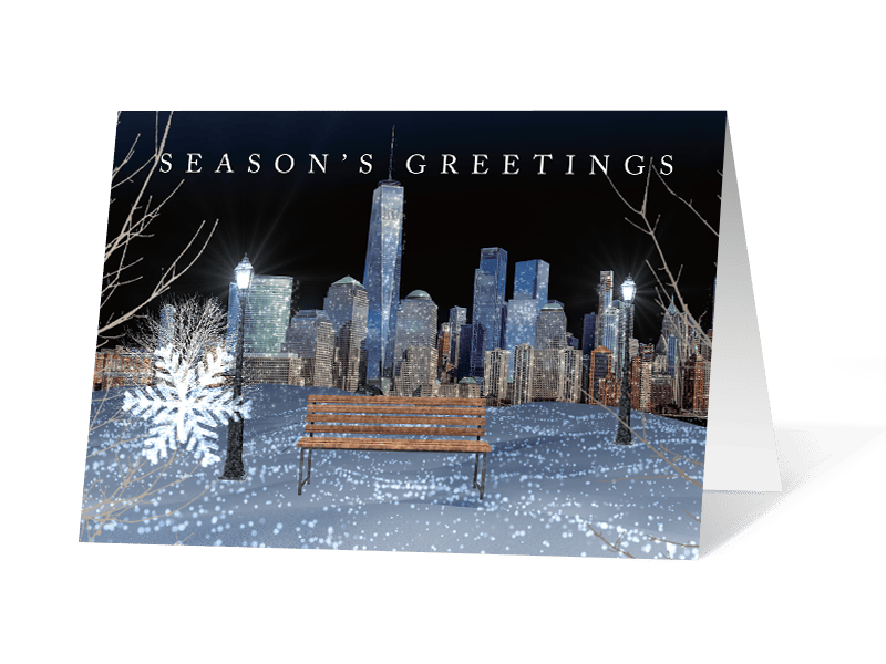 Snowy Park corporate holiday print thumbnail